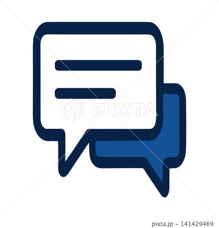 Chat bubble icon illustrating digital communication message or online discussion 141429469