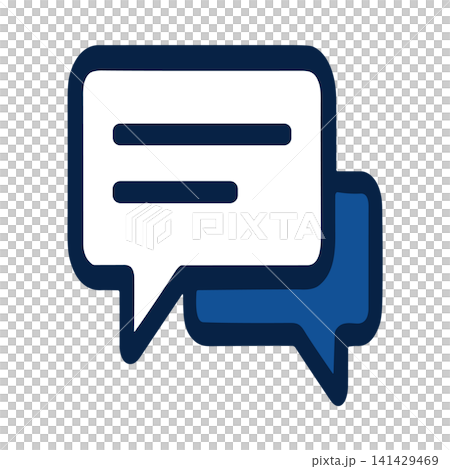 Chat bubble icon illustrating digital communication message or online discussion 141429469