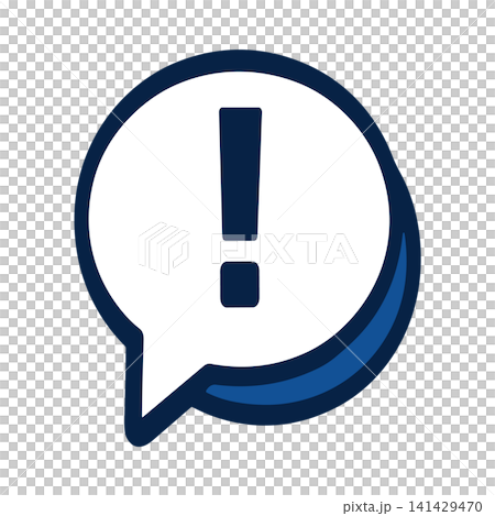 Exclamation mark speech bubble icon perfect for digital alerts warnings and important notifications across various platforms 141429470