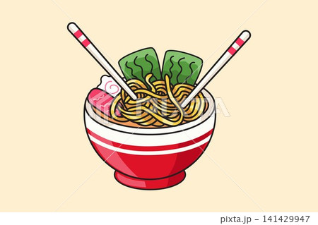 ramen noodles with meat in soup ramen noodles with meat in soup 141429947