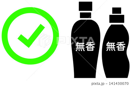 香害・化学物質過敏症への配慮を求める注意喚起マーク　無香料の推奨 141430070