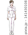 基本の立ちポーズ正面_看護師・ナース服の若い女性 141430108
