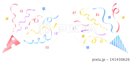 ゴージャスなパーティークラッカーのイラストセット 141430626