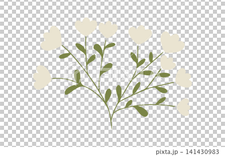白い小花のワンポイントイラスト 141430983