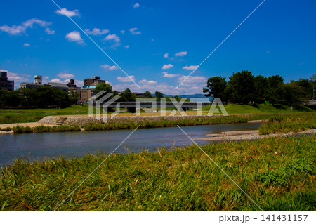 鴨川デルタ 賀茂川と高瀬川の合流地点で聖地巡礼の地 鴨川デルタ 賀茂川と高瀬川の合流地点で聖地巡礼の地 141431157
