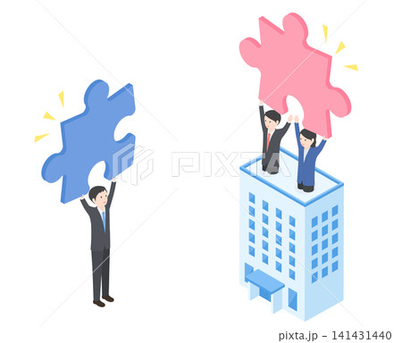 企業と求職者が互いに相性がぴったりな相手を見つけた様子 企業と求職者が互いに相性がぴったりな相手を見つけた様子 141431440