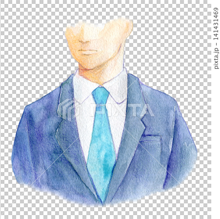 Watercolor illustration, hand-drawn illustration, portrait, businessman 141431469