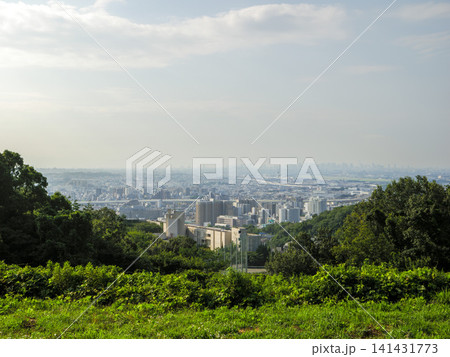 【高解像度】夏の山から見る街の風景 141431773