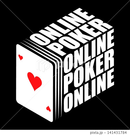 Isometric deck of cards with the word Online Poker written on it. Cartoon 3D vector on black background Isometric deck of cards with the word Online Poker written on it. Cartoon 3D vector on black background 141431784