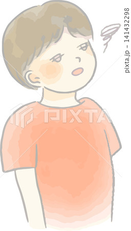 倦怠感や疲労感やめまいで体が動かない子どものイラスト 倦怠感や疲労感やめまいで体が動かない子どものイラスト 141432298