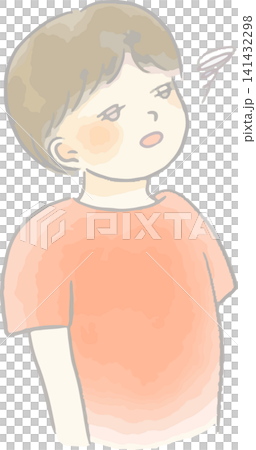 倦怠感や疲労感やめまいで体が動かない子どものイラスト 倦怠感や疲労感やめまいで体が動かない子どものイラスト 141432298