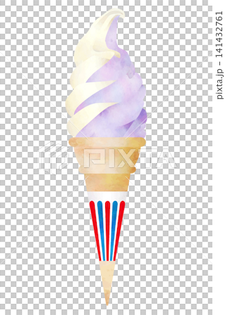 Watercolor-style vector soft serve ice cream purple mix Watercolor-style vector soft serve ice cream purple mix 141432761