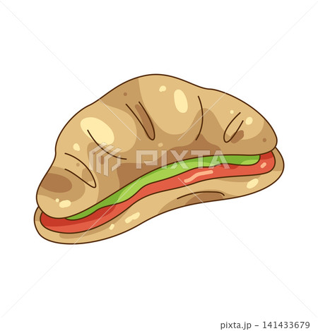 Illustration of croissant sandwich Illustration of croissant sandwich 141433679