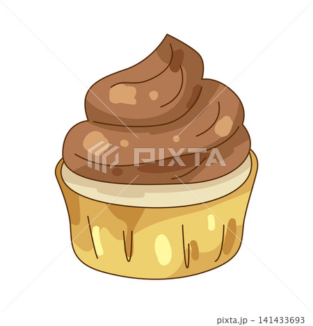 Illustration of chocolate cupcake Illustration of chocolate cupcake 141433693