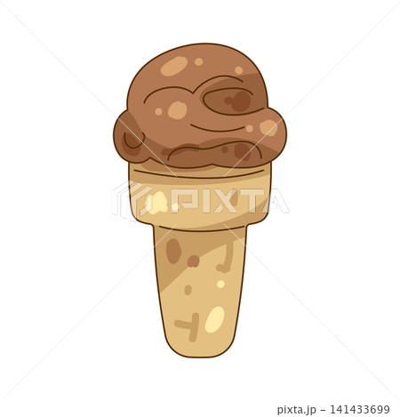 Illustration of chocolate ice cream cone Illustration of chocolate ice cream cone 141433699