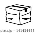 つぶれた段ボール箱のイラスト（ゴミ・リサイクル・破損・ゴミ屋敷） 141434455