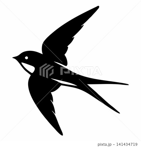 Vector illustration of a flying swallow silhouette. Vector illustration of a flying swallow silhouette. 141434719