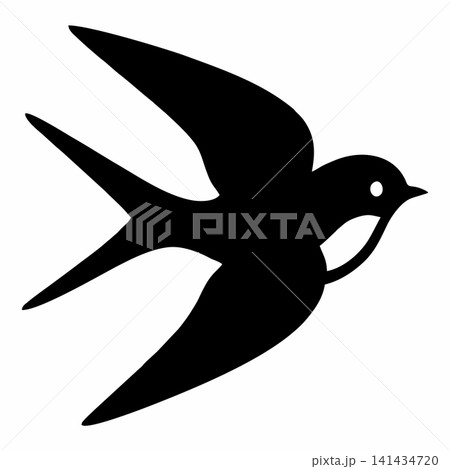 Vector illustration of a flying swallow silhouette. Vector illustration of a flying swallow silhouette. 141434720