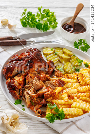 Braised Shredded Pork Platter Served With Fries Braised Shredded Pork Platter Served With Fries 141435234