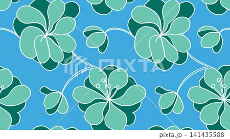 Abstract Hand Drawn Floral Seamless Pattern Vector background  141435588