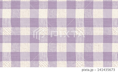 Gingham Buffalo Check woven fabric texture vector background  141435673