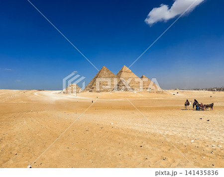 The majesty of the Egyptian pyramids, Cairo, Giza 141435836