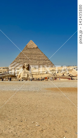 The Great Sphinx guards the pyramids of the pharaohs at Giza. 141435880