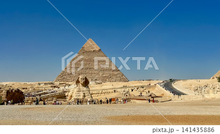The Great Sphinx guards the pyramids of the pharaohs at Giza. The Great Sphinx guards the pyramids of the pharaohs at Giza. 141435886