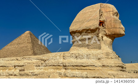 The Great Sphinx guards the pyramids of the pharaohs at Giza. The Great Sphinx guards the pyramids of the pharaohs at Giza. 141436050
