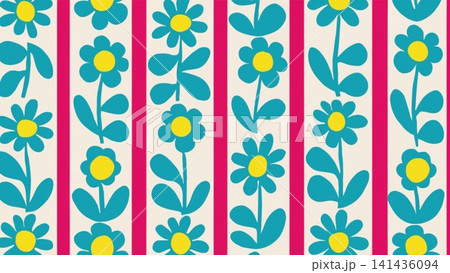 flowers aligned on vertical stripes Scandinavian minimal style vector background flowers aligned on vertical stripes Scandinavian minimal style vector background 141436094