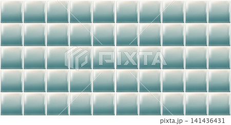 Blue glossy ceramic tile texture background with realistic 3d wall pattern Blue glossy ceramic tile texture background with realistic 3d wall pattern 141436431