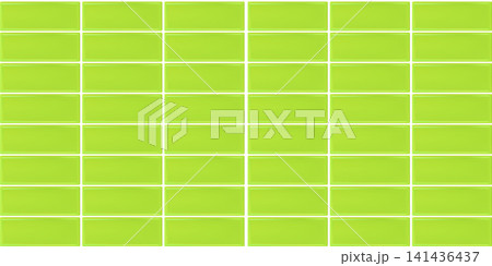 Green glossy ceramic subway tile texture with realistic 3d wall pattern Green glossy ceramic subway tile texture with realistic 3d wall pattern 141436437