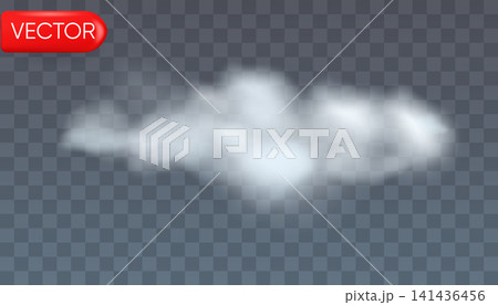 Realistic 3d white wide cloud overlay vector eps10 isolated on transparent background Realistic 3d white wide cloud overlay vector eps10 isolated on transparent background 141436456
