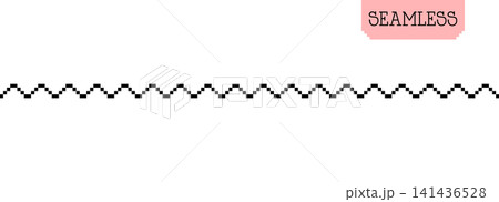Seamless pixel wave border pattern in retro 8 bit style Seamless pixel wave border pattern in retro 8 bit style 141436528