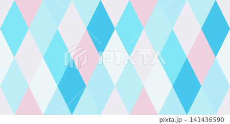Blue geometric diamond pattern background with pastel colors and seamless design 141436590