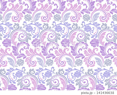 Flower pattern. Seamless colored ornament. Graphic vector background Flower pattern. Seamless colored ornament. Graphic vector background 141436638