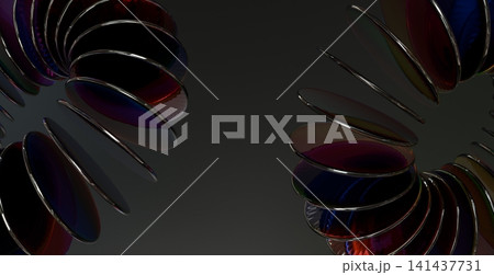 Dark Luxury Glass Spiral Rings Abstract Futuristic 3D Background 141437731