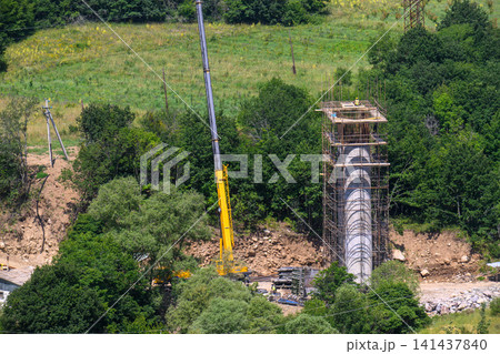 Bridge construction on North South highway in Armenia Bridge construction on North South highway in Armenia 141437840