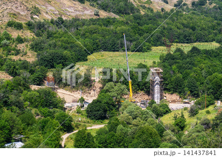 Bridge construction on North South highway in Armenia Bridge construction on North South highway in Armenia 141437841