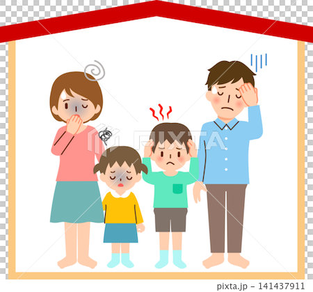 一個患有病態建築症候群的年輕家庭 一個患有病態建築症候群的年輕家庭 141437911