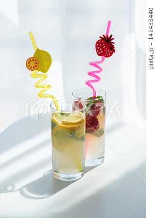 Refreshing lemonade and strawberry drinks for summer Refreshing lemonade and strawberry drinks for summer 141438440
