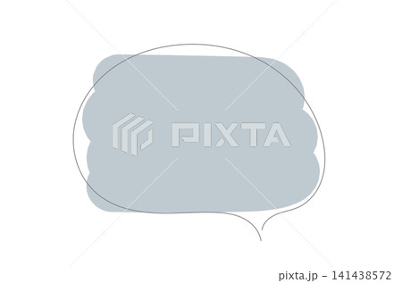 Simple speech bubble graphic with a soft gray fill and outline on transparent or white background 141438572