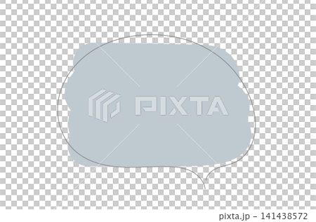 Simple speech bubble graphic with a soft gray fill and outline on transparent or white background 141438572
