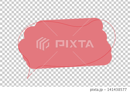 Abstract speech bubble shape with a red outline on transparent or white background Abstract speech bubble shape with a red outline on transparent or white background 141438577