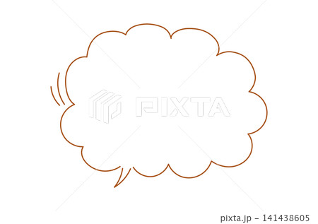 Hand drawn empty speech bubble with wavy lines on the left side Hand drawn empty speech bubble with wavy lines on the left side 141438605