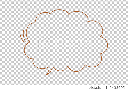 Hand drawn empty speech bubble with wavy lines on the left side Hand drawn empty speech bubble with wavy lines on the left side 141438605