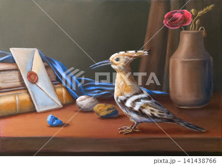Still life with hoopoe and letter Still life with hoopoe and letter 141438766
