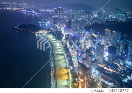 韓国釜山のとても美しい都会夜景 141438777