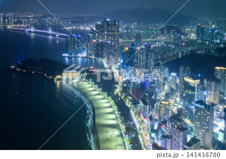 韓国釜山のとても美しい都会夜景 韓国釜山のとても美しい都会夜景 141438780
