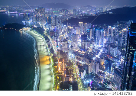 韓国釜山のとても美しい都会夜景 韓国釜山のとても美しい都会夜景 141438782